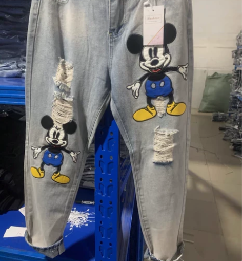 全新 新款春秋季牛仔裤女 高腰宽松牛仔裤女...