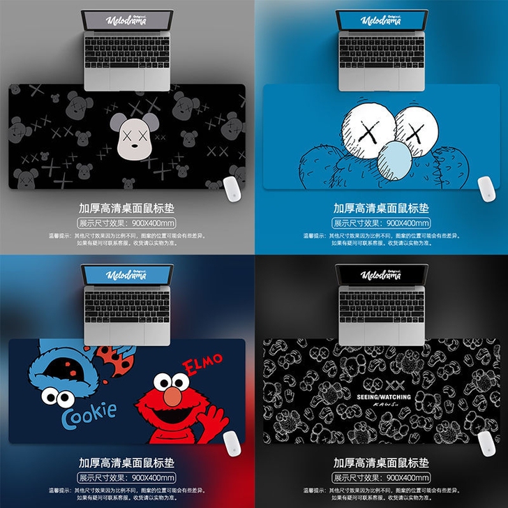 潮牌KAWS芝麻街鼠标垫超大号书桌面垫定制...