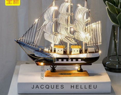 一帆风顺帆船模型摆件客厅房间酒柜装饰品生日...