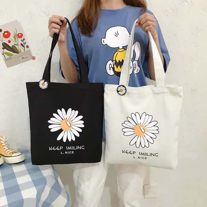 单肩帆布包女2020新款休闲布袋包ins百...