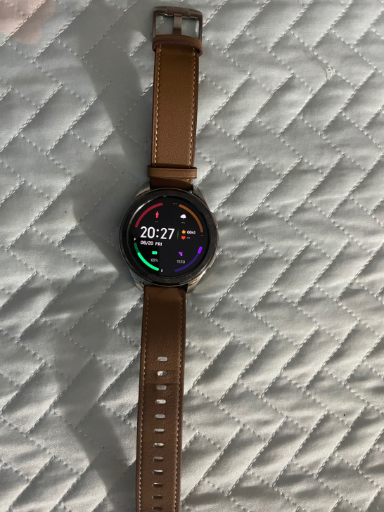自用vivo watch46mm棕色真皮表...