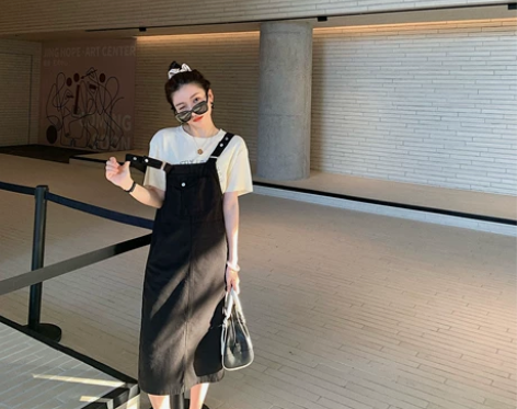 现货福利！小宜定制【神奈川牛仔连衣裙】背带...