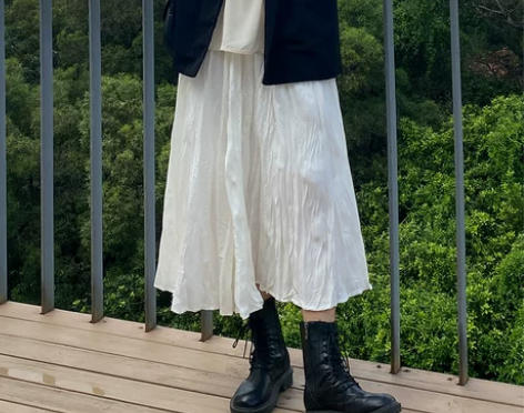 黑色半身裙女秋冬季新款韩版高腰a字裙显瘦百...