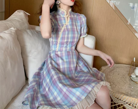BloveLan甜茶少女 春季裙子设计感小...