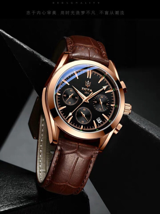 迪塔手表夜光防水手表男皮带运动石英男表全新...
