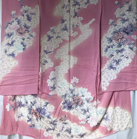 kiya喜屋凤仙粉友禅花枝振袖未仕立 材质...