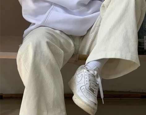 灯芯绒阔腿裤女学生韩版宽松高腰休闲裤新款潮...