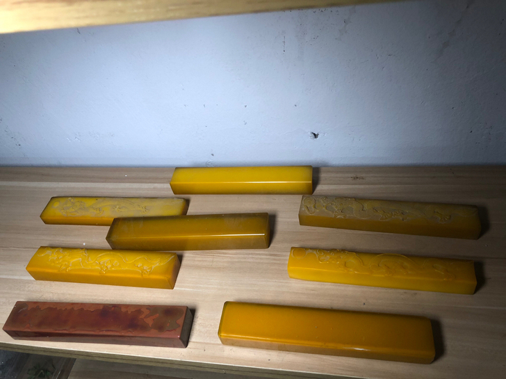 镇纸文房四宝六镇尺实木一对黑梓木镇尺20c...