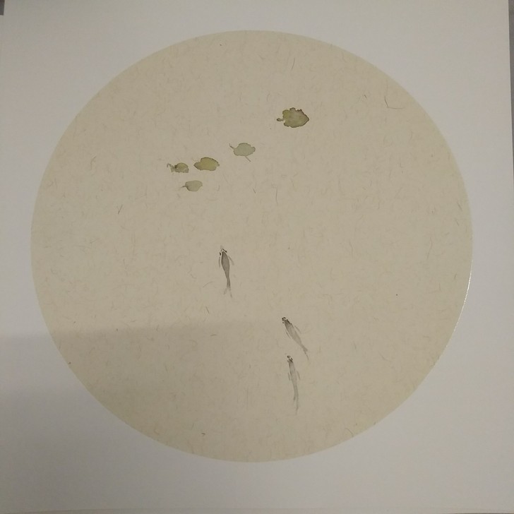 特价国画工笔画写意画没骨画桃花小鱼儿小品淡...