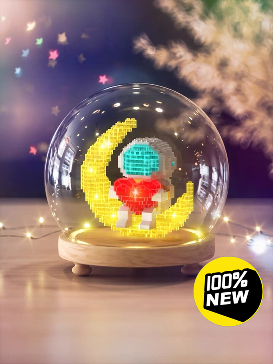 宇航员积木成人拼装微颗粒玩具儿童成年情侣毕...