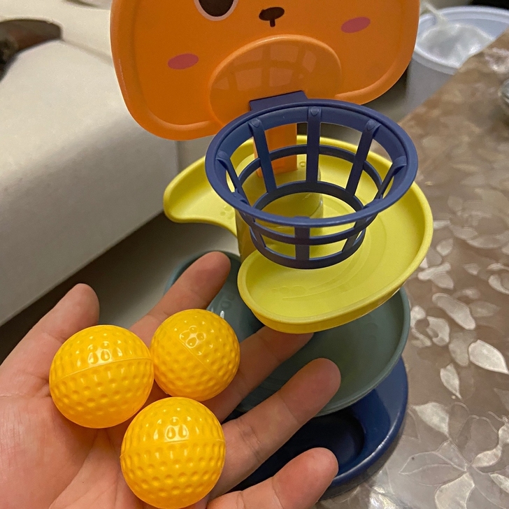 宝宝益趣味转转乐叠叠乐轨道婴幼儿童早教投篮...