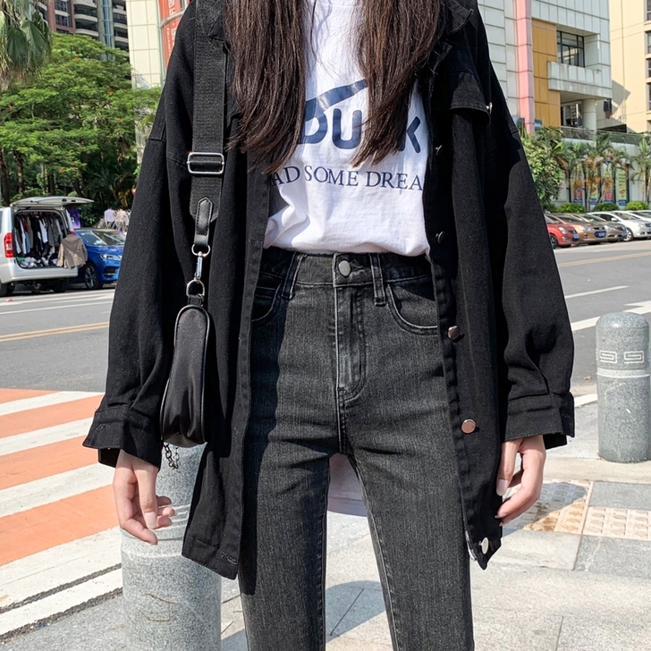 秋冬款显瘦高腰牛仔裤 s码 九成新