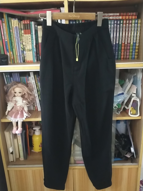 普普风全新黑色长裤！中码可以穿到118斤内...