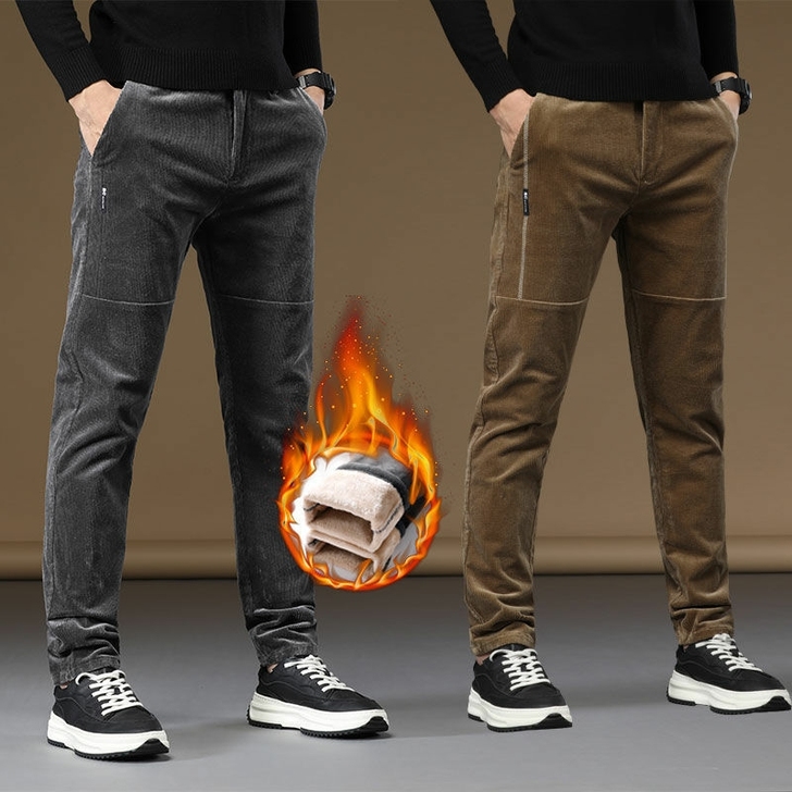 【加绒灯芯绒裤】冬季灯芯绒裤子男潮流韩版修...