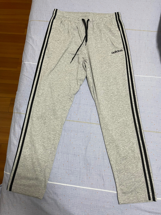 包邮二手adidas阿迪达斯灰色棉质运动裤...