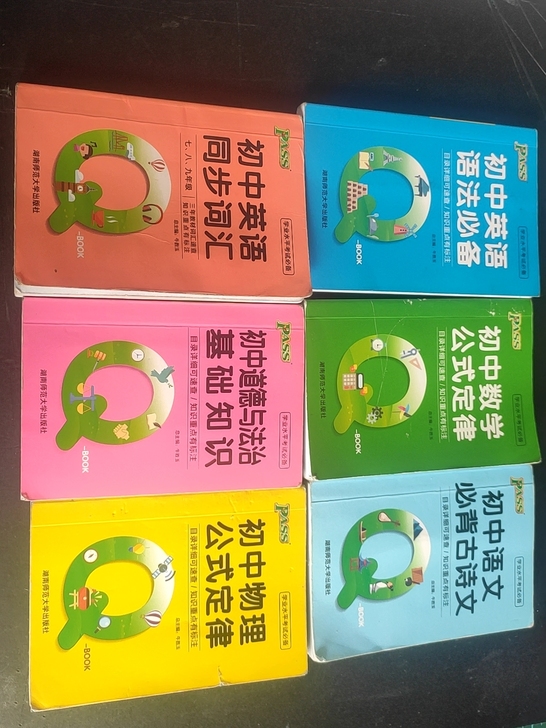 六本知识点小书,英语单词,语法 数学 道法...