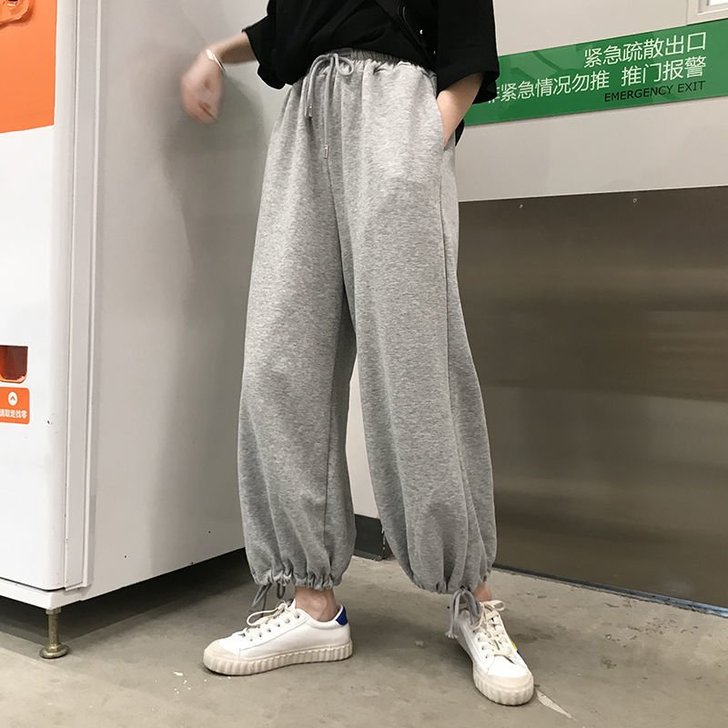 2021冬季新款加绒加厚裤子女宽松休闲韩版...