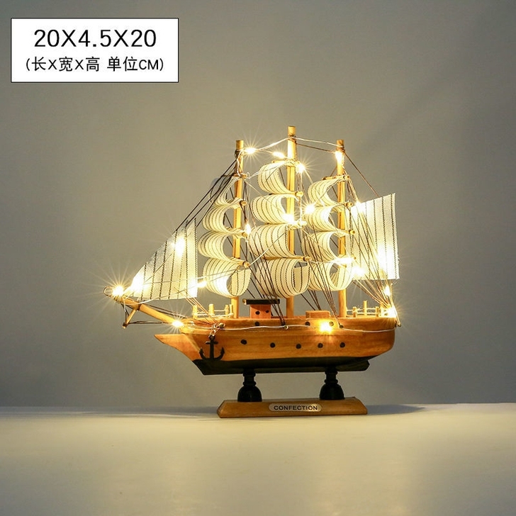 【全新】一帆风顺帆船模型小摆件生日礼物女装...