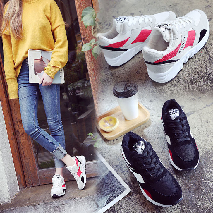 ins超火鞋子女2018春季运动鞋女冬学生...