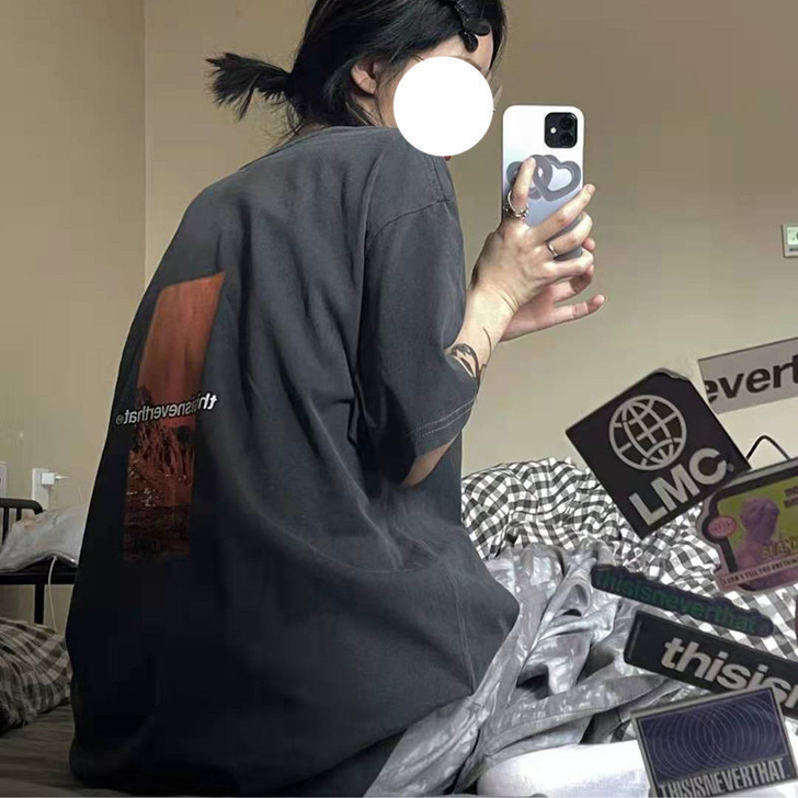 100%纯棉短袖T恤女2021夏季新款原宿...