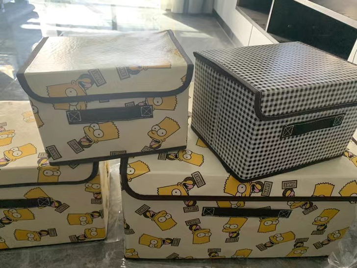 一对全新布艺收纳箱内衣收纳盒衣柜衣服整理箱...