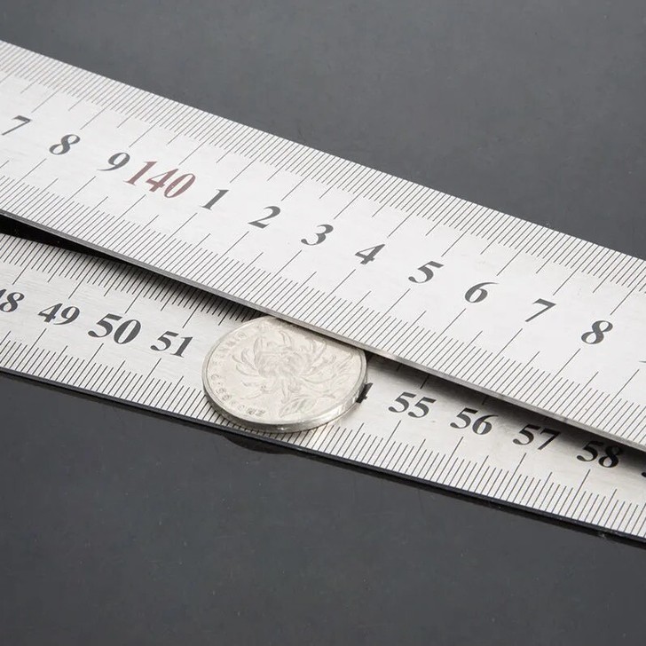 不锈钢直尺加厚学生钢板尺30cm50cm1...