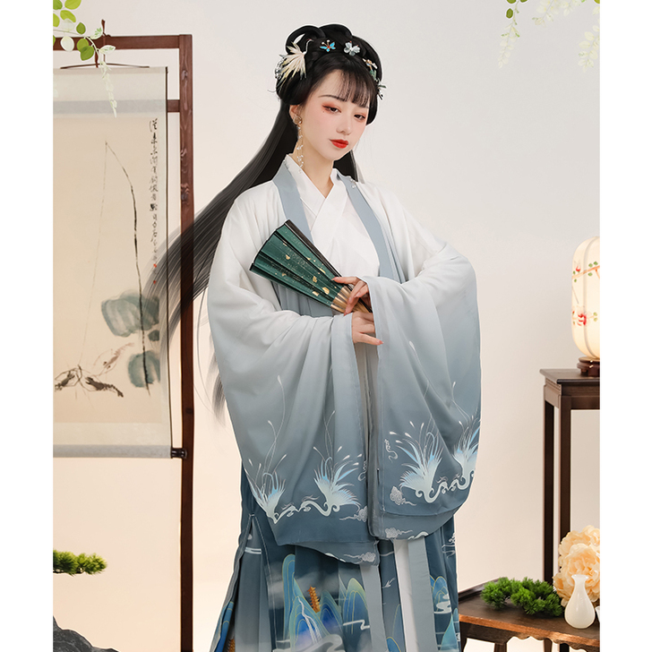 凤凰曲汉服女正品原创魏晋风齐腰襦裙晋制白菜...