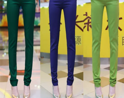 西裤女职业小脚铅笔裤春夏新款修身彩色休闲裤...
