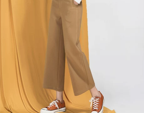 逸阳黑色阔腿裤女九分2019春秋新款韩版高...