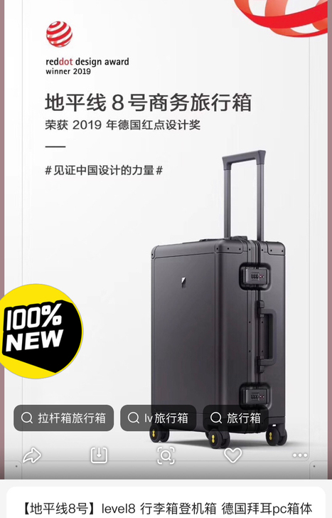 地平线8号旅行箱，全新未拆封！