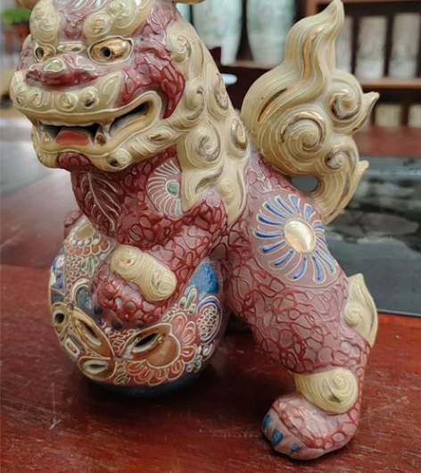 日本九谷烧~招财狮子 九谷烧被誉为日本三大...