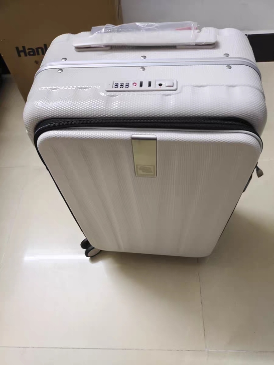 汉客铝框前开盖登机行李箱女20寸旅行箱密码...