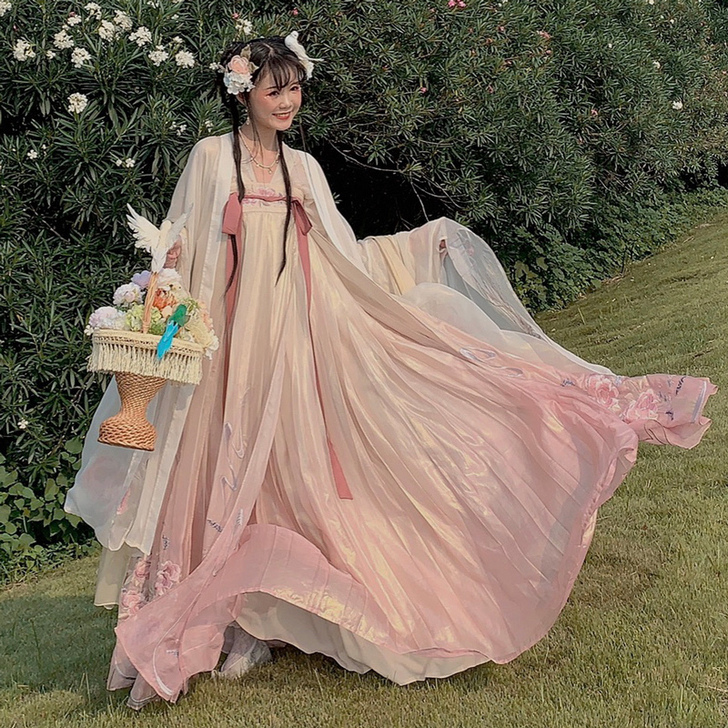 远山乔【比翼复刻】烫金渐变汉服破片齐胸襦裙...