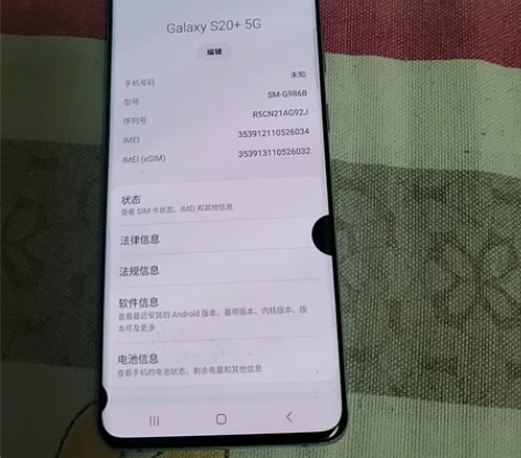 三星s20十，全网通，屏幕有汽泡和黑点不影...