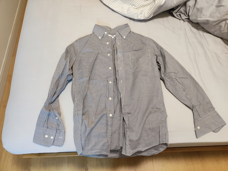 优衣库男士小格子衬衣