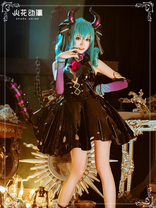 【预售】火花动漫初音未来cos服初音小恶魔...