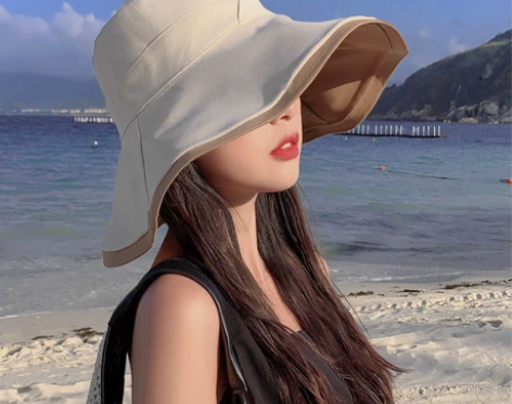 双面渔夫帽女夏遮阳帽防晒帽防紫外线太阳帽