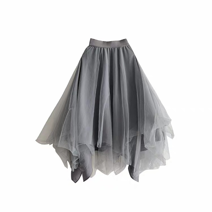 不规则纱裙a字半身裙 M码