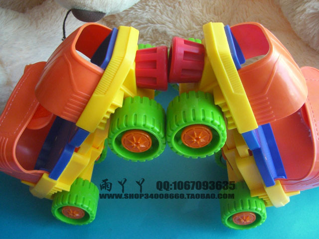 原装百利威儿童四轮滚轴溜冰鞋可调节大小启蒙...