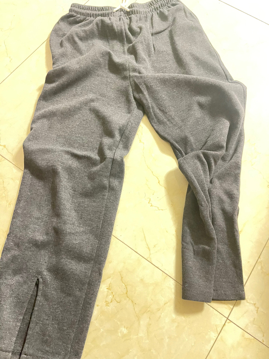 开衩针织休闲裤