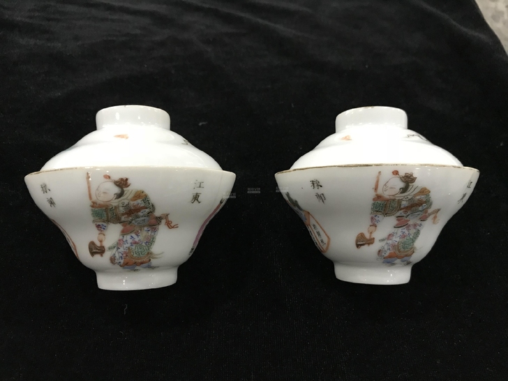 清代咸丰无双谱盖碗 文物商店库出