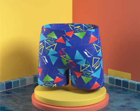 李宁儿童泳裤男中大童专业速干男孩游泳衣青少...