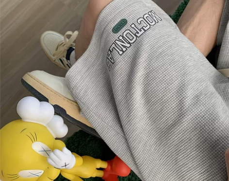 短裤男夏季ins潮流百搭华夫格休闲裤宽松直...