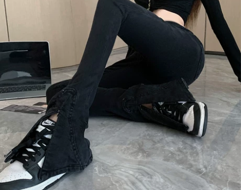 170高个子加长牛仔马蹄裤女春秋弹力提臀高...