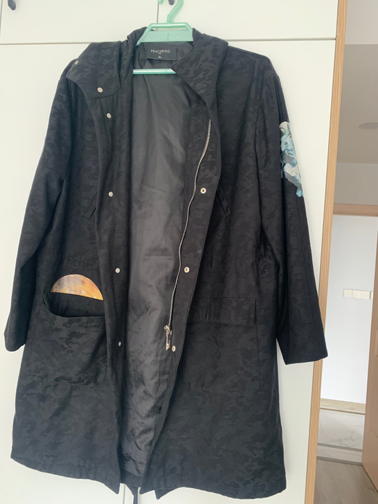 太平鸟男士风衣外套，180XL