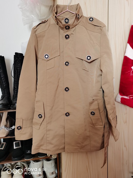 男士风衣 风衣男 外套男 卡其色风衣