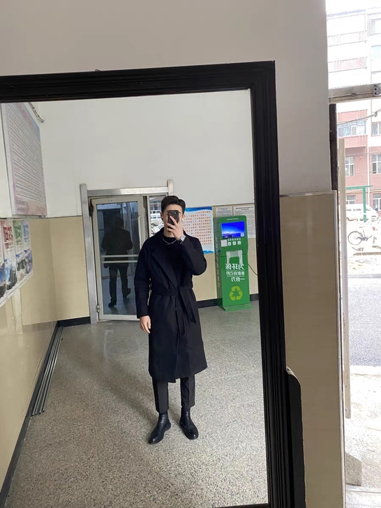 日系风衣男超长款过膝加厚保暖韩版宽松潮流毛...