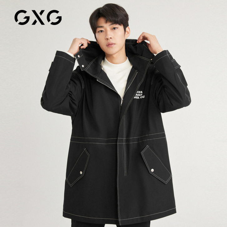 GXG男装奥莱春男士时尚百搭风衣#GB10...