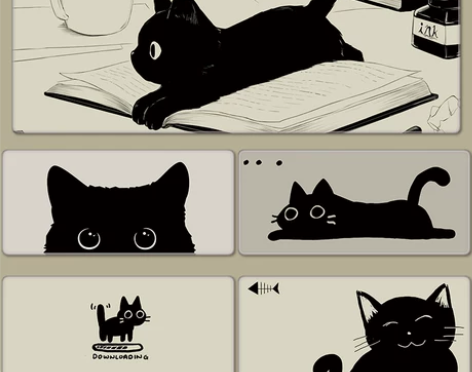 鼠标垫 超大鼠标垫猫咪号男女生办公可爱卡通...