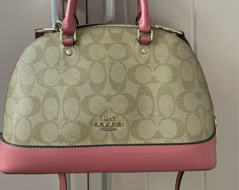 coach蔻驰贝壳包女包经典印花斜跨包真皮...